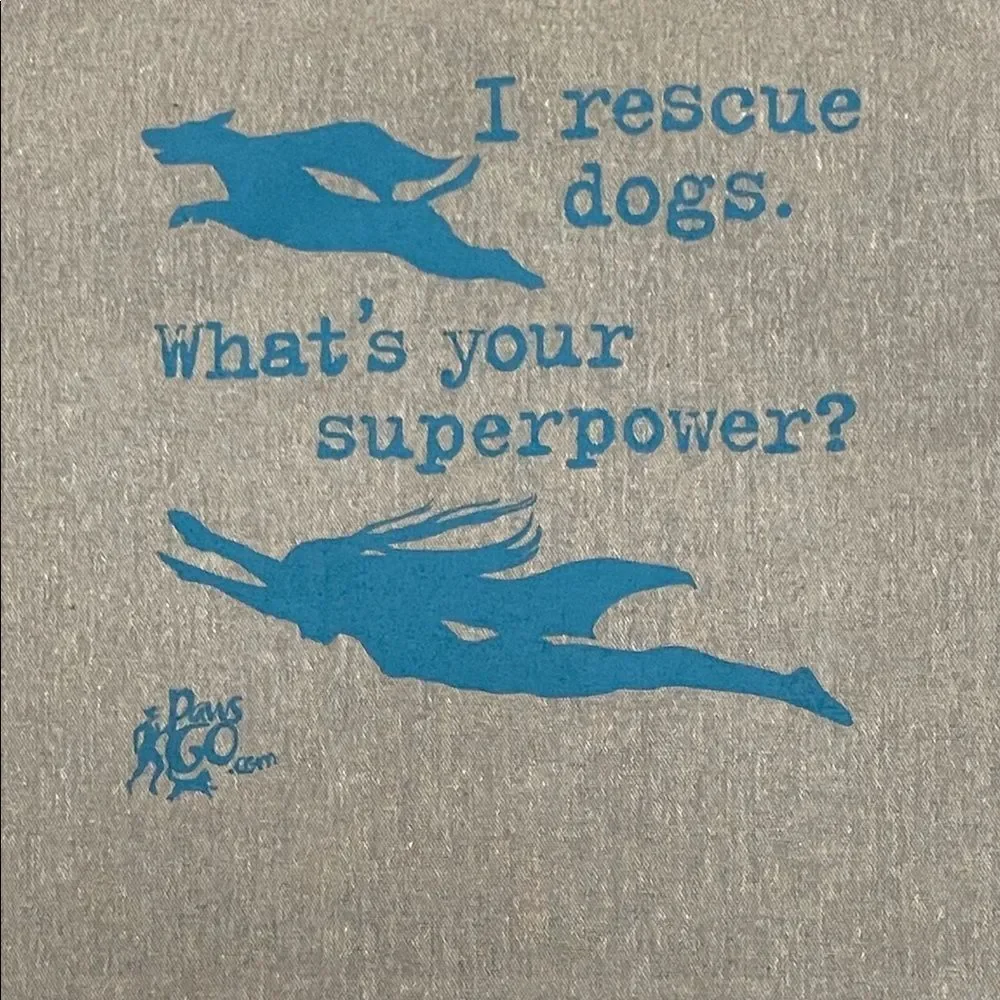 Dog Rescue Canvas Tote Bag with Blue Print